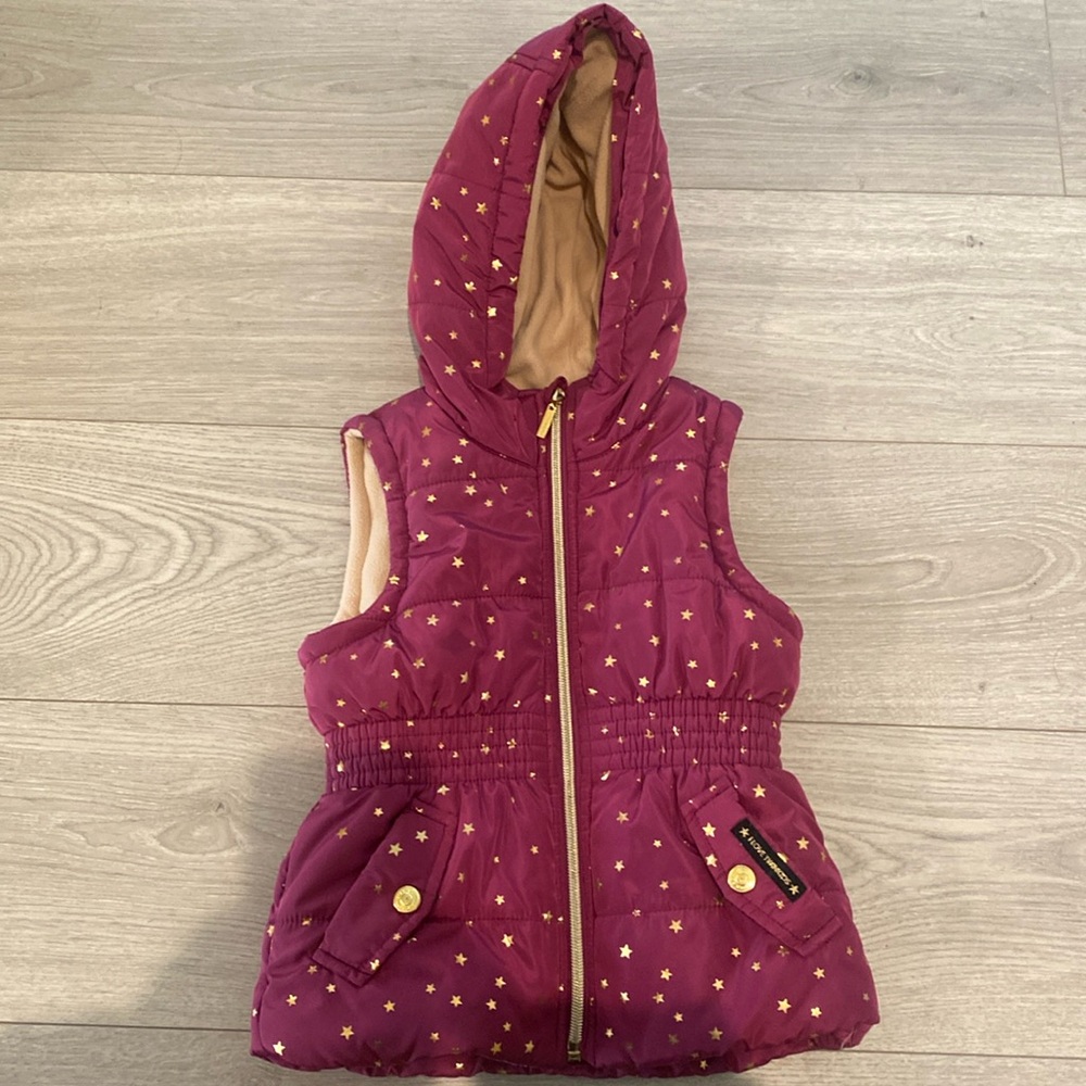 Little girls puffer hooded vest